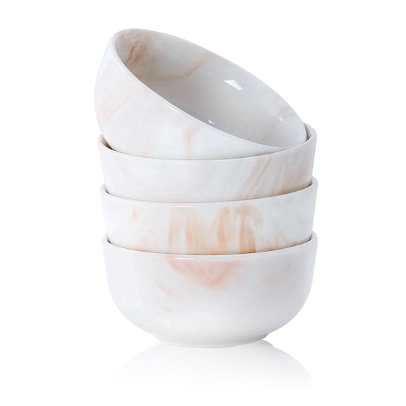 Nonta 4-Piece Porcelain Bowl Set, Cloud Orange