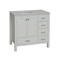 thumbnail image 3 of Horizon 36" Bathroom Vanity with White Cabinet and Engineered Carrara Top, 3 of 5