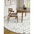 thumbnail image 5 of Unique Loom Matrix Trellis Collection Area Rug - Motif (3' 3" Round White/Gray), 5 of 7