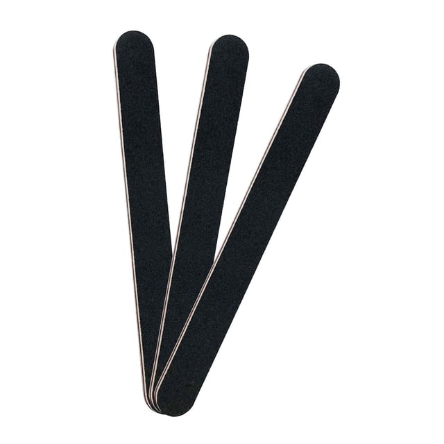 Paquete de 3 limas de uñas LNAUJS, limas de esmeril de grano 100/180, negras