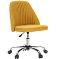thumbnail image 4 of Llinc Store Armless Home Office Desk Chair with Wheels Adjustable Swivel Task Computer Vanity Chair for Small Spaces, Yellow, 4 of 6