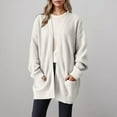 thumbnail image 2 of UAMVSH Womens Oversized Cardigans Open Front Knit Sweater Dressy Casual Drop Shoulder Long Sleeve Jacket with Pockets, 2 of 6