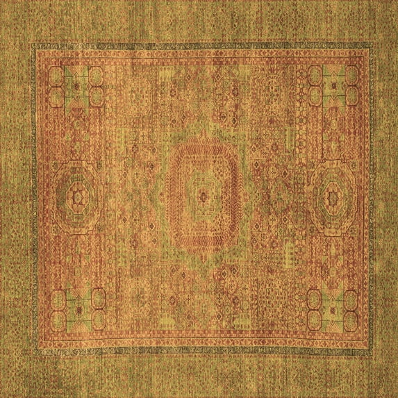 Ahgly Company Indoor Square Oriental Brown Modern Area Rugs, 6' Square