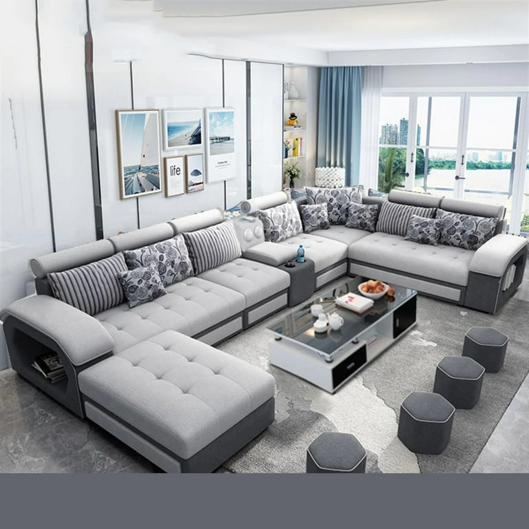 living room furniture modern fabric sofa European sectional sofa set 1908 Walmart