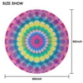 thumbnail image 6 of Pink Tie Dye Petal Mandala Pattern Round Tablecloth 60"x60",Wrinkle Wipeable Table Cloth for Kitchen Dining Room Picnic Patio Party, 6 of 6