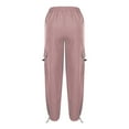 thumbnail image 5 of FAVIPT Parachute Casual Cargo Pants for Women Elastic Waist Wide Leg Trousers Y2K Loose Baggy Streetwear with Multi Pockets Pink,S, 5 of 6