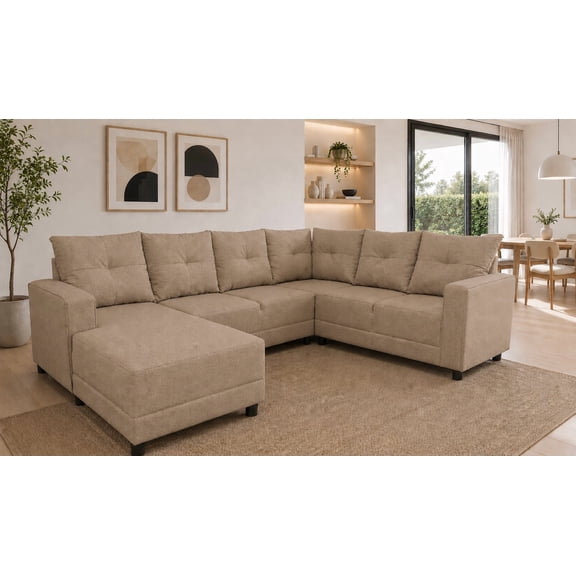 Sala esquinera en U El Bazar Store Hera Beige 160x275x215 cm
