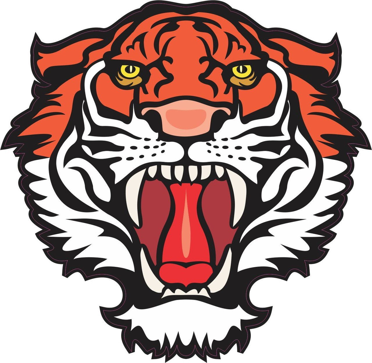 4.5"x4.5" Red Tiger Head Mascot Bumper Sticker Decal Window Stickers