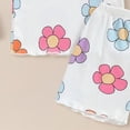 thumbnail image 6 of HCNTES Toddler Girl Pajama Set Floral Print Ruffle Short Sleeve Tee and Shorts 2 Piece Set Toddlers Girls Clothing Toddler Baby Girls Summer Outfits, 6 of 6