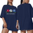 thumbnail image 2 of NMMUED July 4th Shirts for Women Patriotic Shirts for Women Round Neck Memorial Day Crew Neck Summer Tops American Flag Shirt Patriot Tee Fourth of July Outfits for Women Dark Blue XXL, 2 of 7