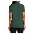 thumbnail image 2 of Womens Stain-Release Cotton/Polyester Polo T-Shirt Dark Green Medium, 2 of 6