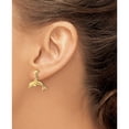 thumbnail image 3 of 14K Yellow Gold Enchanting, Delicate Polished 17.8 Mm 7.4 Jumping Dolphin Dangle Earrings, 3 of 4