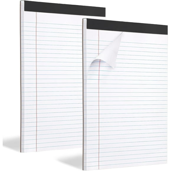 Qucyy 2 Pack Legal Pads Refills Note Pads, Writing Pads 8.5 x 11 Inches, Memo Pads Lined Writing Note Pads, Letter Size Legal Pad Wide Ruled Lined Pads Legal Rule for School Office（30 S