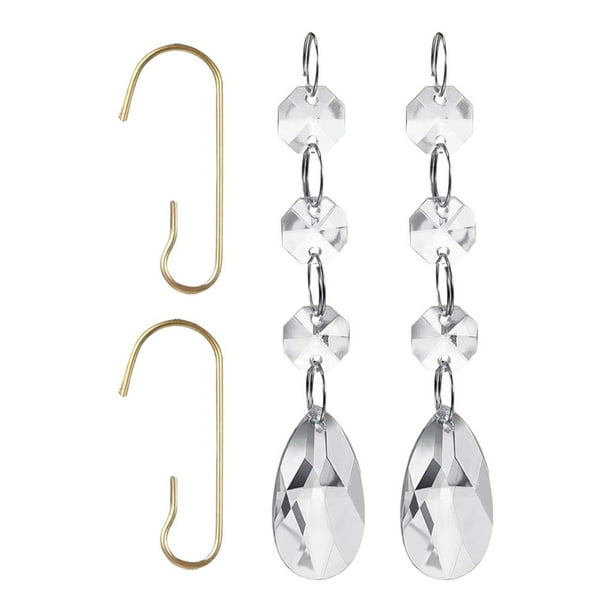 36 adornos navideños colgantes de cristales, coronas decorativas de acrílico, centros de mesa para bodas, fiestas y adornos colgantes de invierno. Estilo C