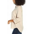 thumbnail image 3 of Orvis Women's Long Sleeve Linen Blend Top Size: S, Color: Taupe Stripe, 3 of 3