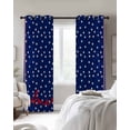 thumbnail image 2 of 4th of July Blackout Curtains for Bedroom, Thermal Insulated Window Treatment, Independence Day American Patriotic Stars Blue Grommet Top Blackout Draperies and Drapes for Basement 27.5"x39" 2 Panels, 2 of 8