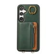 thumbnail image 7 of for Samsung Galaxy A14 5G PU Leather Case, Card Slots and Zipper Pocket Kickstand, Classic Protective Shockproof Lightweight Ultra Slim lip Case Finger Ring Wrist Strap for A14 5G, Green, 7 of 7