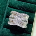 thumbnail image 2 of APIPEE Classic Cocktail Proposal Gift for Wife For Women Shiny Dazzling AAA Zircon CZ Ring Perfect Present With Gift Packaging, 2 of 7