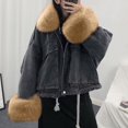 thumbnail image 2 of LYXSSBYX Womens Long Sleeve Dress Hot Sale Clearance Women Warm Denim Short Coat Collar Jacket Slim Winter Outwear Coats, 2 of 3