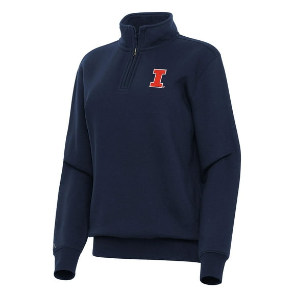 Women's Antigua Navy Illinois Fighting Illini Victory Quarter-Zip Sweatshirt