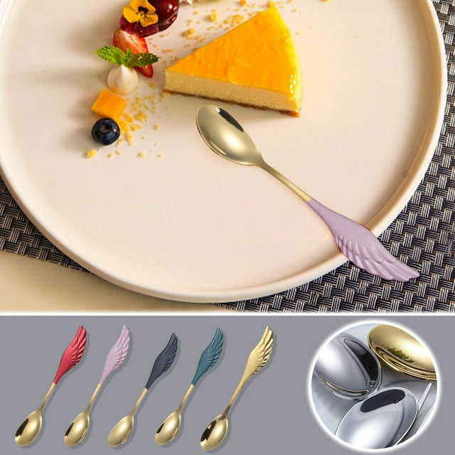 Vaidha 304 Stainless Steel Lovers Coffee Spoon Valentine's Day Dessert Spoon Fork Gift Tableware