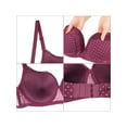thumbnail image 3 of INSPIRE CHIC Women's Plus Size Lingerie Sets Two Piece Lace Polka Dots Bra and Panty Set Bralette D 40 Burgundy, 3 of 6