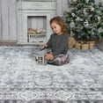 thumbnail image 4 of Ultrug Vintage Floral Print Rugs Soft Carpet Retro Area Rug for Living Room Bedroom Home Decor,8'x10',Gray, 4 of 7