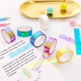 thumbnail image 5 of Juego de 8 cintas de colores surtidos Cinta decorativa Aros de cinta con purpurina prismática para manualidades de bricolaje Decoración Scrapbooking Regalos Envoltura, 5 of 5