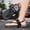 Black and gray, variant on Double Parallel Braided Strap Split Toe Sandals Diamond Grid Massage Insole Shock-Absorbing EVA Outsole Footwear
