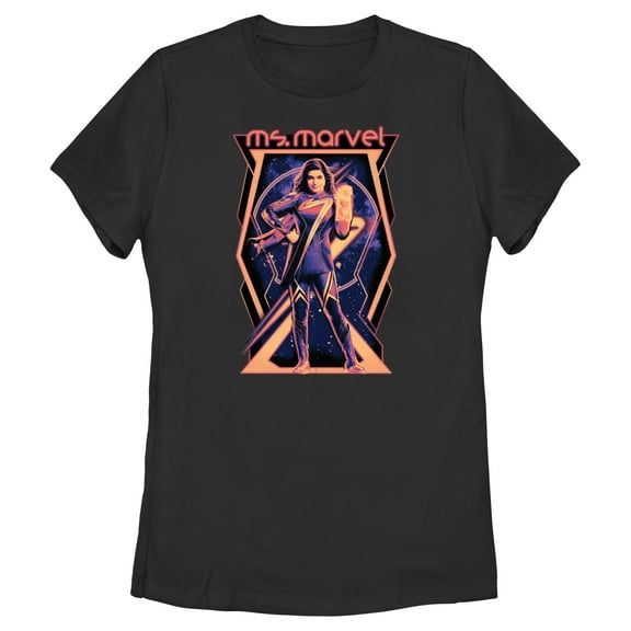Women's The Marvels Ms. Marvel Portrait  Graphic Tee Black Large