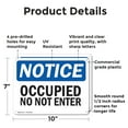 thumbnail image 2 of (2 Pack) Occupied Do Not Enter OSHA Notice Sign 10 Inch X 7 Inch Plastic Sign, Weather Resistant, UV Protected for Workplace, Business, and Construction Site, Made in the USA, 2 of 8