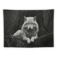 thumbnail image 5 of GOSMITH  Wolf Wall Decor Forest Lone Wolf Fabric Tapestry Throw Dorm Bedroom Art Home Decor Tapestry Wall Hanging 40x30 Inch, 5 of 7