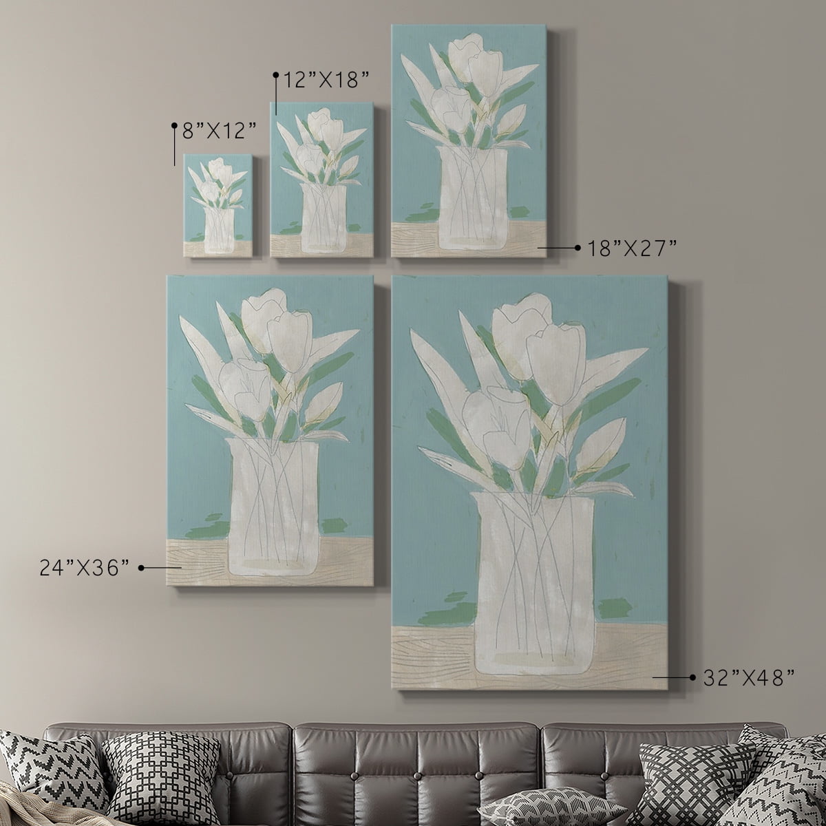 Muted Spring Arrangement II Premium Gallery Wrapped Canvas - Ready to Hang