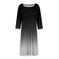 thumbnail image 4 of FrzhBrz Women's Casual 3/4 Sleeve Flare A-line Midi Gradient Long Maxi Dress 2024 Fashion Comfortable Crew Neck Casual Dress, 4 of 5