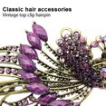 thumbnail image 4 of Dinheiro Pasador francés con diamantes de imitación en forma de pavo real para mujer, accesorios para el cabello retro para mujeres y niñas, 4 of 5