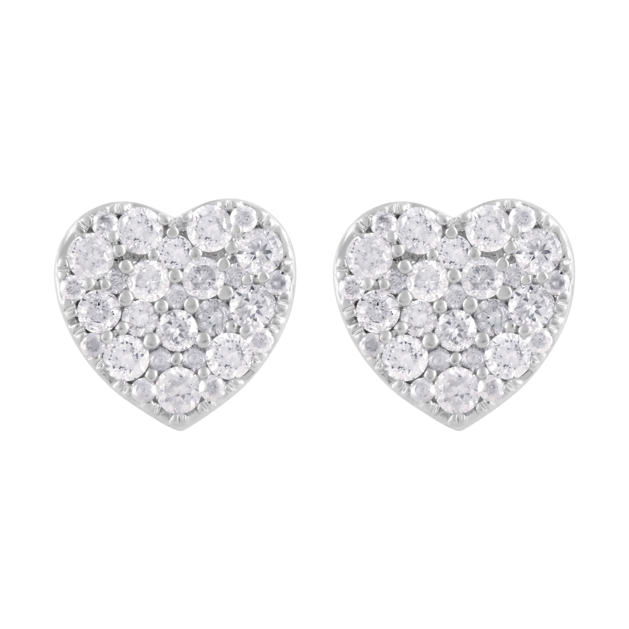 Brilliance Fine Jewelry 1/2 Carat Diamond Stud Earrings in 10K White Gold for Women