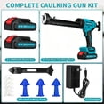 thumbnail image 5 of Cordless Caulking Gun, 21V Battery Powered Caulk Gun, Electric Caulking Gun w/2 x 2.0Ah Batteries, 9Pcs Caulk Remover Tool, LED Light, Auto Retract for Filling, Sealing, 5 of 8