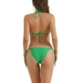 thumbnail image 3 of INSPIRE CHIC Women's Polka Dots Halter Bikini Sets 2 Piece Double Tie Back Triangle Bottoms Swimwear Bathing Suits Small Green, 3 of 5