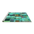 thumbnail image 2 of Ahgly Company Machine Washable Indoor Rectangle Patchwork Turquoise Blue Transitional Area Rugs, 8' x 10', 2 of 4