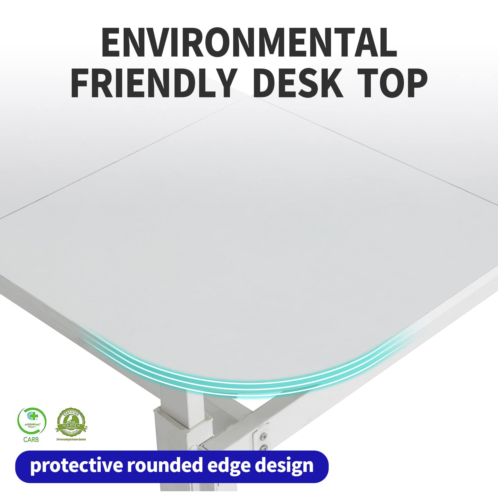 UNICOO® L Shaped Crank Height Adjustable Standing Desk, Sit to Stand up Corner Desk, L-Shaped Standing Workstation (XJH-LC-White-2 Packages)