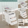 thumbnail image 4 of White End Table with Charging Station, 3 Drawers, USB Ports & Outlets for Small Spaces, 4 of 7