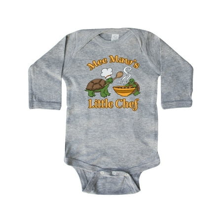

Inktastic Mee Maw s Little Chef with Cute Turtles Gift Baby Boy or Baby Girl Long Sleeve Bodysuit