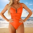 thumbnail image 2 of Fewfanhot Tummy Control Swimsuits for Women One Piece Swimsuits Bathing Suit U-Wire Cutout Ruched Slimming Swimwear, 2 of 8
