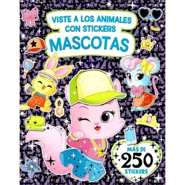 Viste a los animales con stickers. mascotas