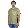 thumbnail image 1 of Atasi Kurta Courte Col Mandarin Tee-Shirt Uni à Manches Courtes Henley avec Poche, 1 of 7