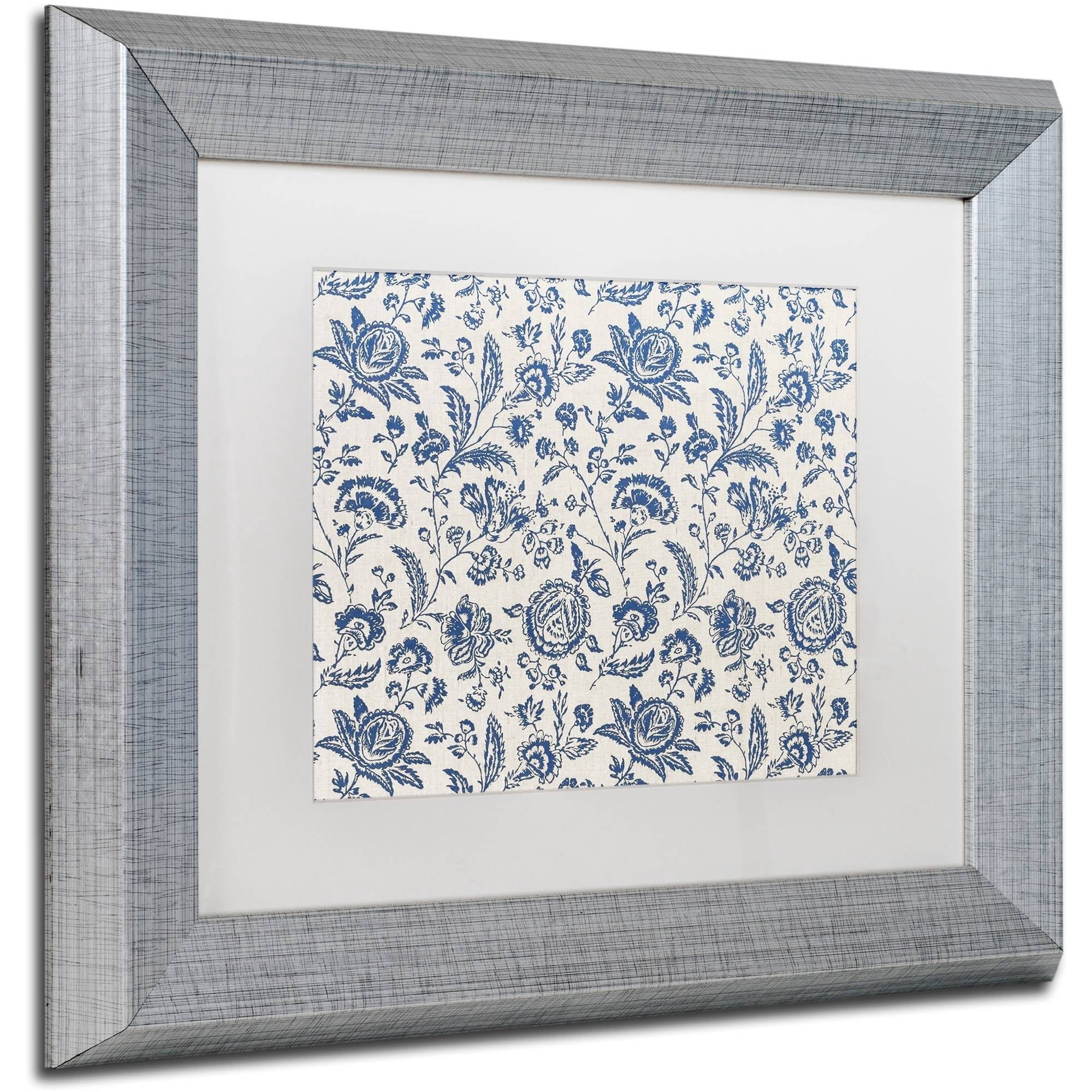 Trademark Fine Art "Toile Fabrics IX" Canvas Art by Color Bakery White Matte, Silver Frame