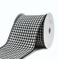 thumbnail image 1 of Black and White Woven Checkered Wired Ribbon, 4-Inch, 10-Yard, 1 of 1