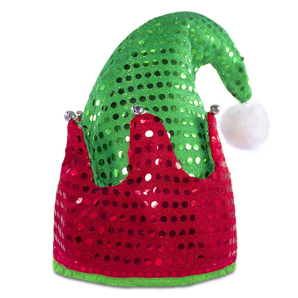 Adult SpArKlY Sequined Christmas ELF Hat NWT New 