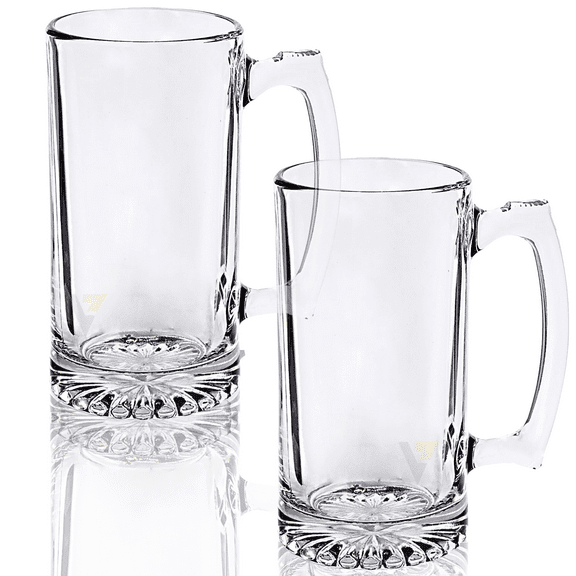 Glass Mugs With Handle 26oz, Large Beer Glasses For Freezer, Beer Cups Drinking Glasses, Set of 3