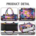 thumbnail image 4 of Large Capacity Tote Bag,Purple Yellow Blue Butterfly Pattern Handbag Fashion Luxury Tote Bag,15.7"x13"x 5.1" Inches,Laptop Compatible, 4 of 6